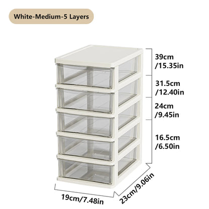 2-6Layers Medium Desktop Storage Box with Drawer Heightened Table Organizer Plastic Office storage cabinet  for home Stationery