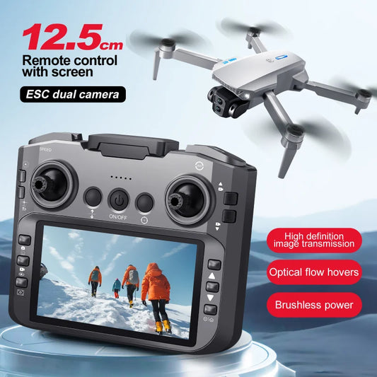 E88GT Drone 8K Professional HD 360° Dual Camera 12.5cm Screen Remote Control Brushless Motors Obstacle Avoidance Quadcopte 2025