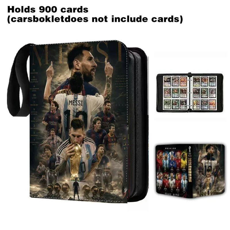 2026 World Cup Football Star Ronaldo Messi Mbappé 400/900pcs Album Book Folder Card Slots Collections Zipper Card Binder Holder