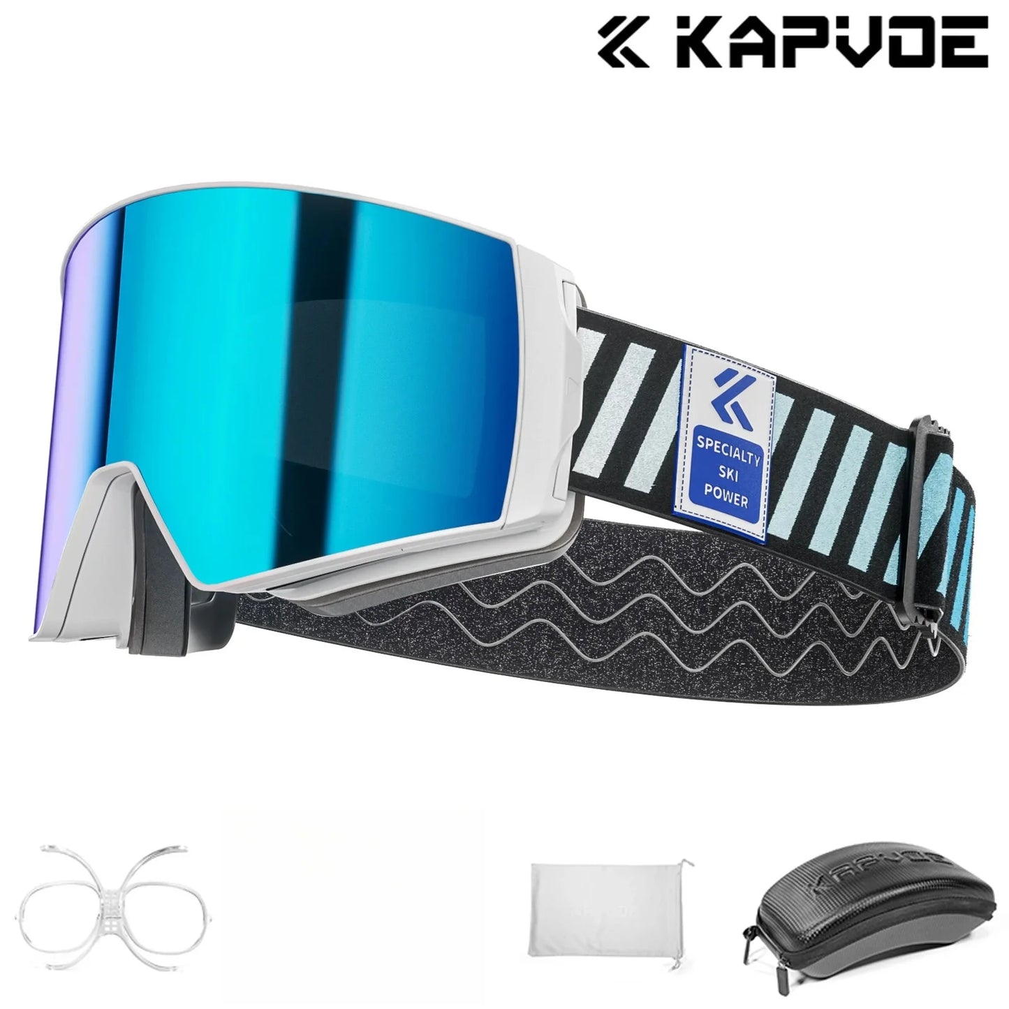 Kapvoe Snow Ski Goggles Snowboarding  Skiing Mask for Men Women Anti-Fog Lens Kit UV400 Protection Snowmobile Glasses Motorcycle