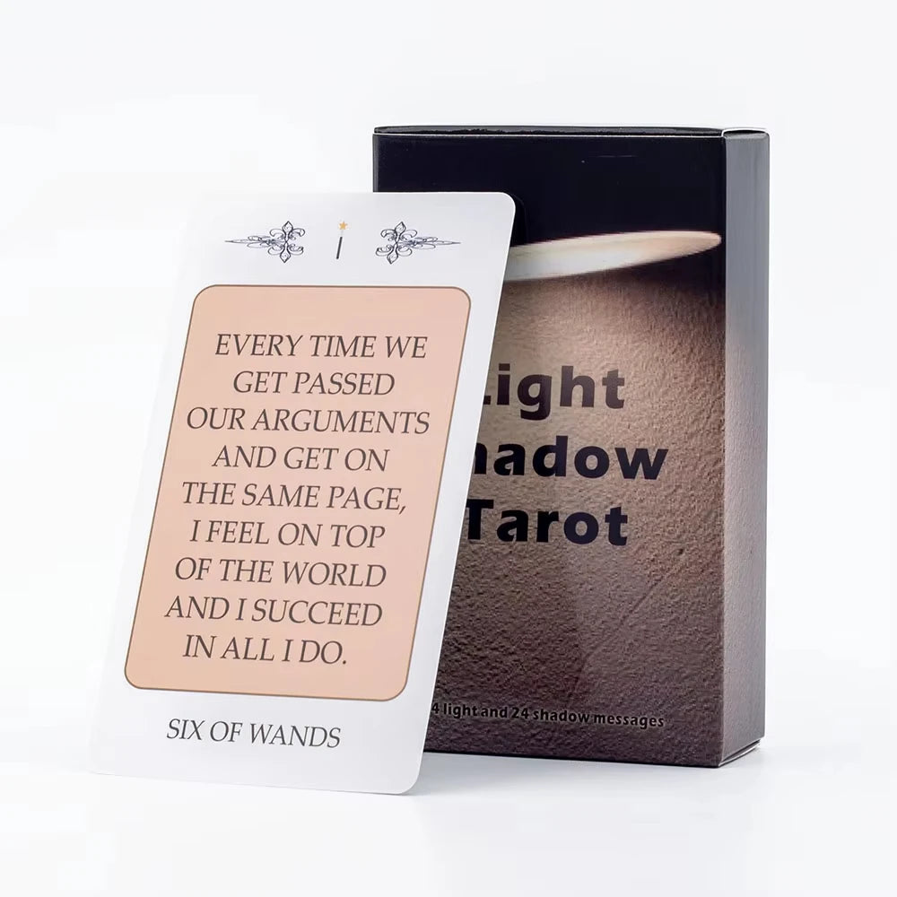 Light Shadow Tarot Board Game Deck 10.3*6cm 54 Light and 24 Shadow Messages Fate Divination Prophecy Card Family Party Game Toy