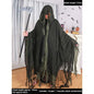 Halloween Hooded Cloak Medieval Renaissance Gothic Wizard Cape Grim Reaper Cosplay Costume for Adult Scythe Weapon Prop