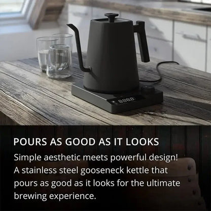 Intelligent Temperature Controlled Hand Brewed Coffee Pot Stainless Steel Fine Mouthed Electric Heating Water Insulation Kettle