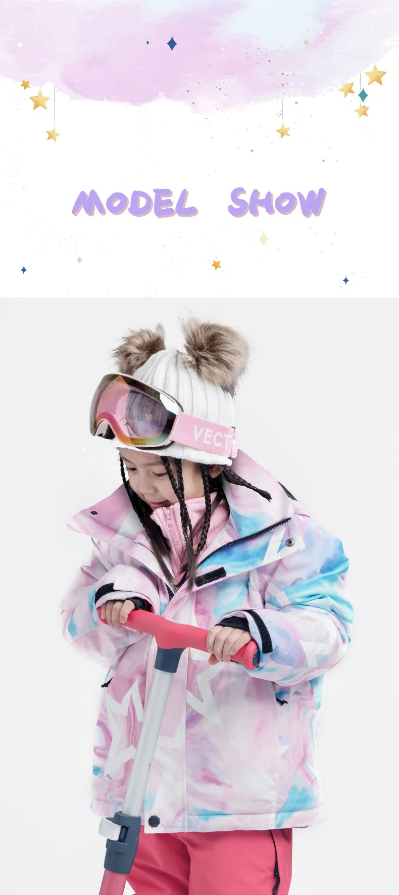 VECTOR Ski Professional Children's Ski Jacket Warm Waterproof Boys Girls Outdoor Skiing Snowboarding Winter Ski Kids