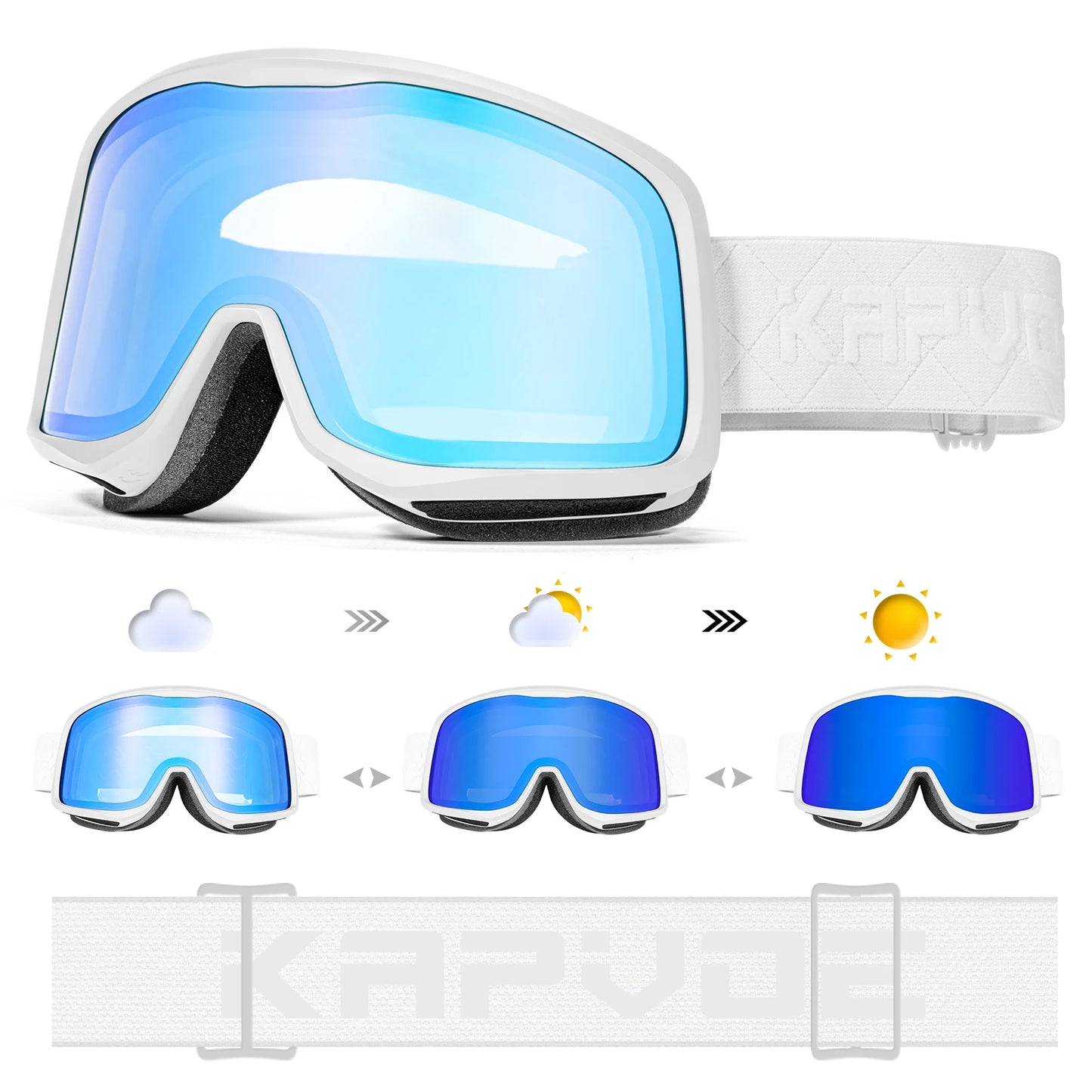 KAPVOE Sale OTG Photochromic Ski Snowboard Goggles Women Men Outdoor Sports Skiing Eyewear UV 400 Winter Snow Protection Glasses