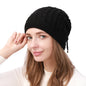 fashion women stretchy knitted Skullies Beanies Hat solid snood scarf warm Beanie For womem Autumn winter Female Beanie cap