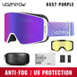 Vozapow Ski Goggles Magnetic Double Layer Anti Fog Professional Skiing Mask Men Women Super View Snowboard UV400 Snow Sunglasses