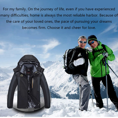 9XL New Winter Men Outwear Fleece Warm Removable Hooded Jacket Men Outdoor Skiing Windbreaker Waterproof Casual Jacket Coat Male