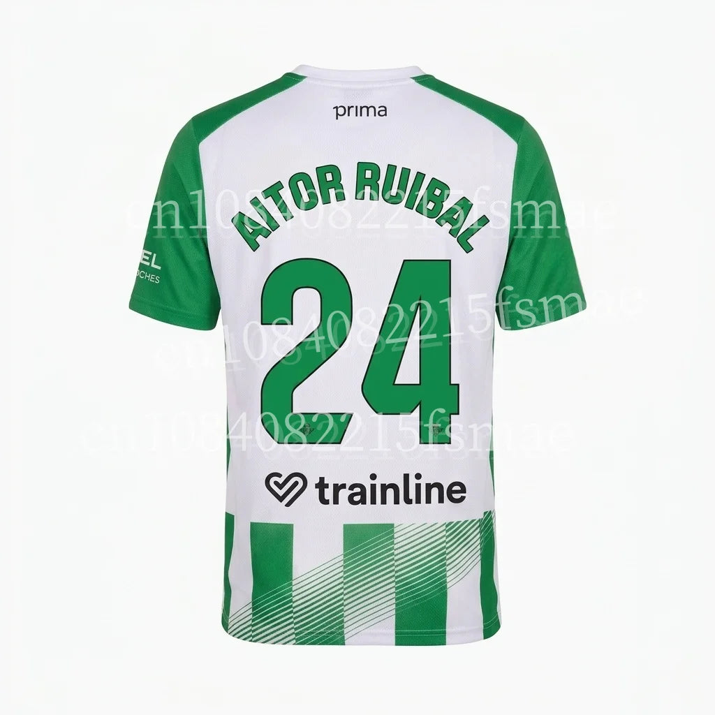 2026/27Men Green White Striped Soccer Jersey Short Sleeve Quick Dry Football Shirt Breathable Sports Shirt Team Training Uniform
