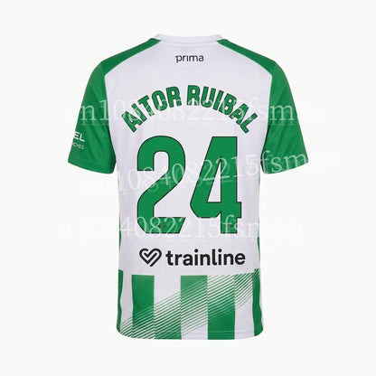2026/27Men Green White Striped Soccer Jersey Short Sleeve Quick Dry Football Shirt Breathable Sports Shirt Team Training Uniform