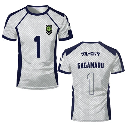 2026 Summer New Men's Blue Lock Anime Football Shirt T-shirt Women's Round Neck Sports Top Casual Short Sleeve T-shirt