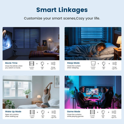 GIRIER Smart Curtain Motor WiFi Motorized Roller Shade Motor for Blinds Works with Alexa Google Home Assistant Supports Tuya APP