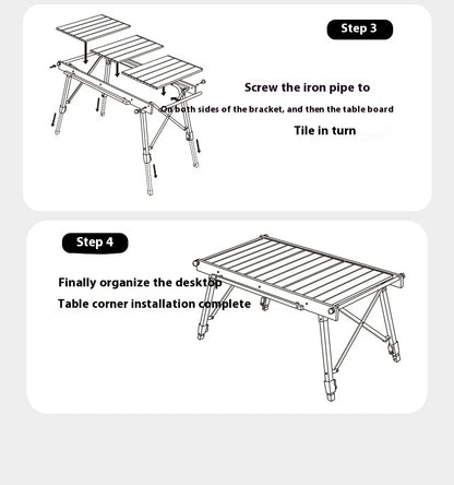 Lohascamping Camping Table IGT Folding multifunctional IGT table Full set roll Brazier table adjustable Desktop burner bbq table