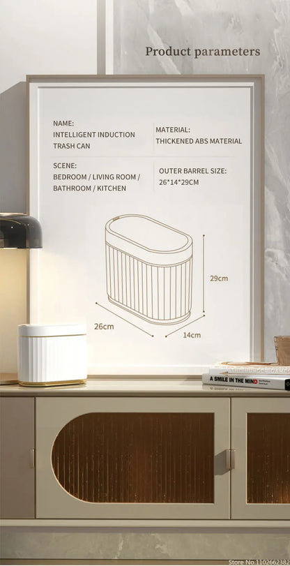 7L/9L Smart Trash Can Electronic Automatic Smart Sensor Garbage Bin Household Toilet Waste Garbage Can for Kitchen Bathroom