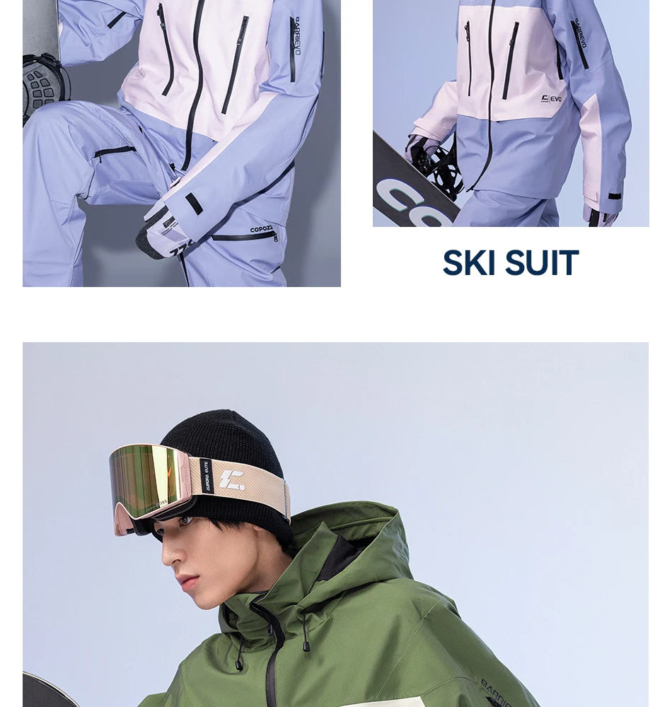 COPOZZ Skiing Coats Winter Warm Women Men Tracksuit Hooded Sports Snowboard Jacket Mountain Female Outwear Windproof Ski Clothes