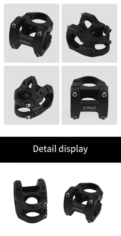 UNO MTB 0 Degree Mountain Bike Stem 31.8x35/45mm Aluminium Alloy Ultralight Hollow Design Bicycle Accessories