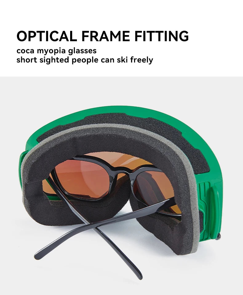 VECTOR Brand Double Layer Anti Fog Magnetic Absorption Cylindrical Ski Goggles UV400 Men Women Ski Glasses Snowboard poc glasses