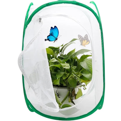 S - M - L Butterfly Habitat Outdoor Mesh Plant Enclosure Folding Insect Cage Insect Proof Net Monarch Insect Terrarium Pop-up