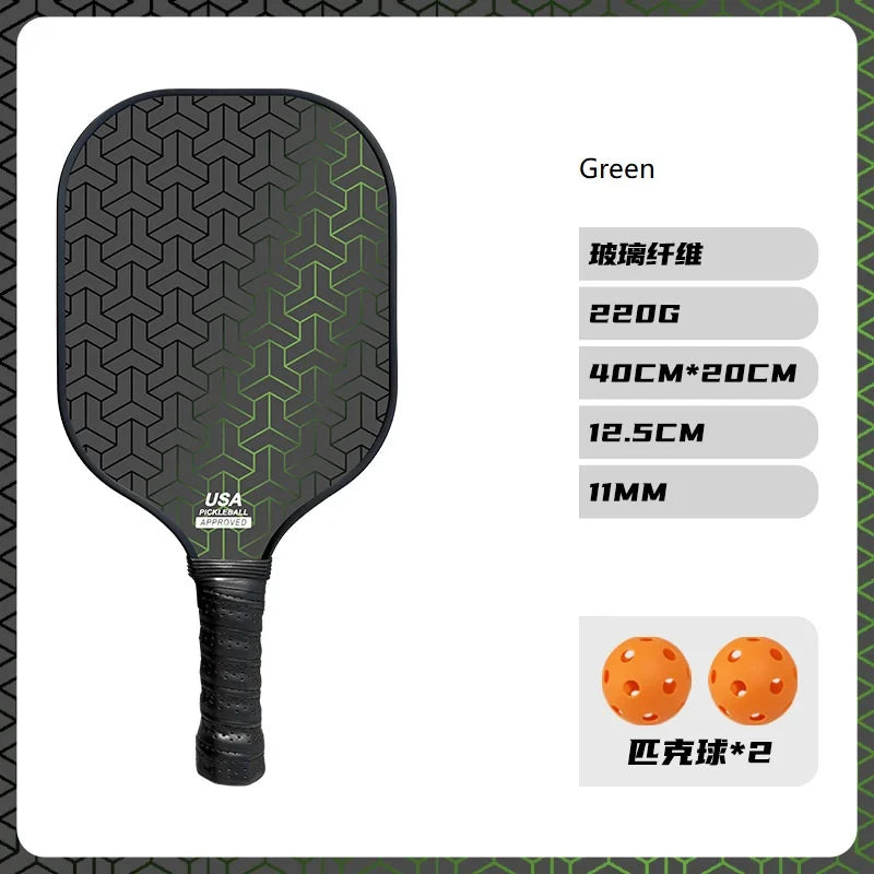 (1pcs) Cheap Fiberglass Pickleball Racket PP Honeycomb Core Pickle Ball Paddle With 2 Balls