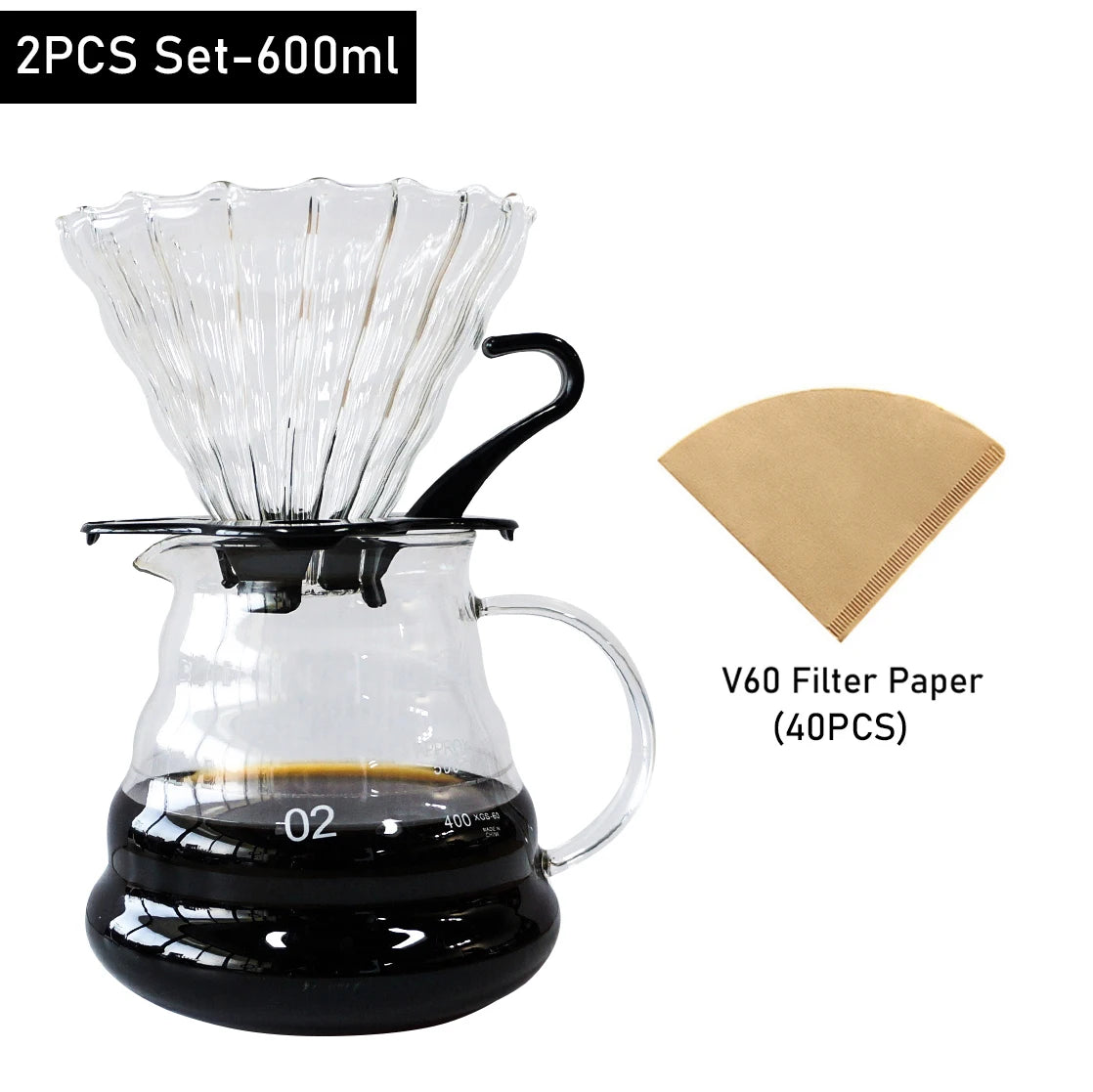 Glass Coffee Pot Drip Brewing Chemex Cafetera 400M/600ML Hand Brewed Coffee Filter Cup Pour Over Coffee Maker For Home Office