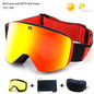 Ski Goggles with Magnetic Double Layer Yellow Lens Skiing Anti-fog UV400 Snowboard Goggles Men Women Ski Glasses Eyewear Set
