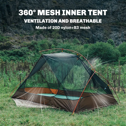 Fire-Maple Tropics Ultralight Backpacking Tent 2 Person 20D Waterproof Easy Setup Hiking Mountaineering Cycling Trekking 1.95KG