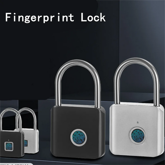 1PC Electronic Semiconductor Fingerprint Lock Smart Door Lock Rechargeable Security Padlock for Dormitory Home