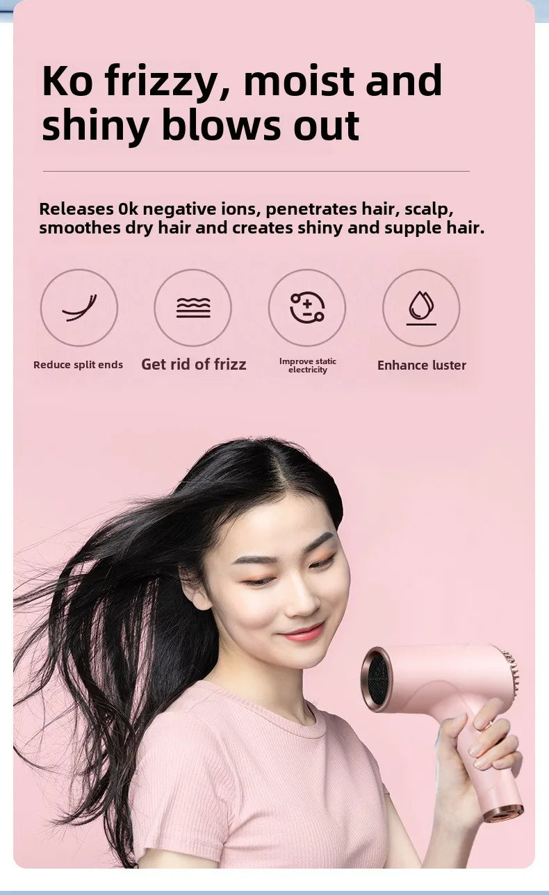 Wireless Portable Hair Dryer Professional Blow Dryer With Overheat Protection Mini Hair Dryer High power negative ion hair dryer