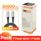 QOOVI 50000mAh Power Bank PD 100W Fast Charging Portable Large Battery Capacity Power Station For iPhone Laptop Samsung Xiaomi