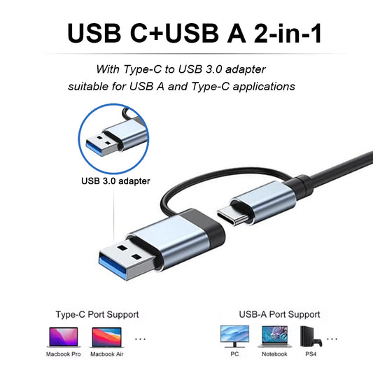 USB HUB with detachable card reader, USB C port, USB 3.0 / 2.0, SD/TF detachable card reader, docking station, accessories