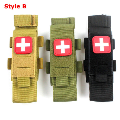 Tactical Outdoor Molle Scissor Bag Medical Shears Pouch Multifunctional Tourniquet Holder Storage Bag Case Flashlight Holster