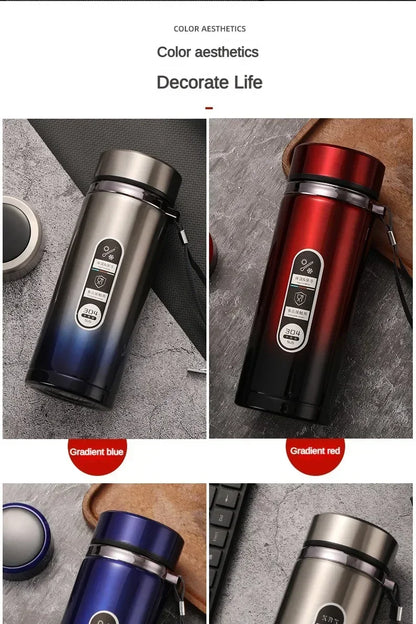 StainlessSteel Thermos Bottle with LED Temperature Display, 500-1000ML