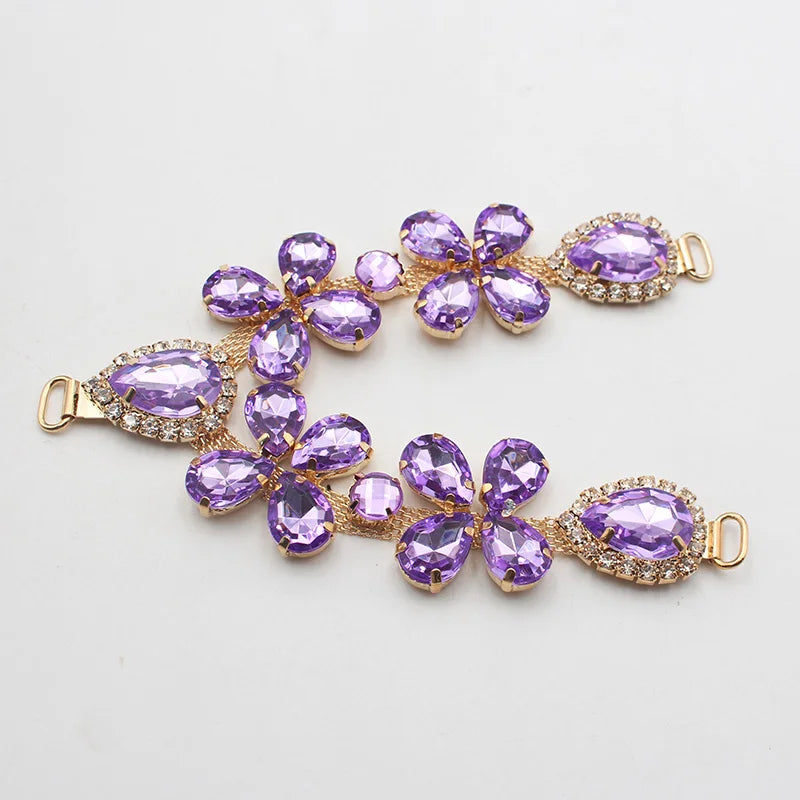 1 pcsOf Fashionable Rhinestone Metal Slipper Chains And Bread Shoes Bikini Women's Shoes Metal Slippers Women's Open Toe