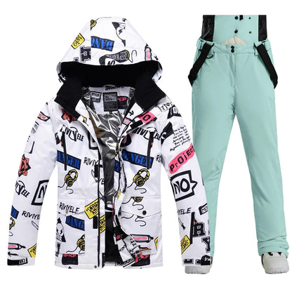Ski Suit Men And Women Super Warm Thicken Waterproof Windproof Winter Snow Suits Skiing And Snowboarding Jackets + Pants Brands