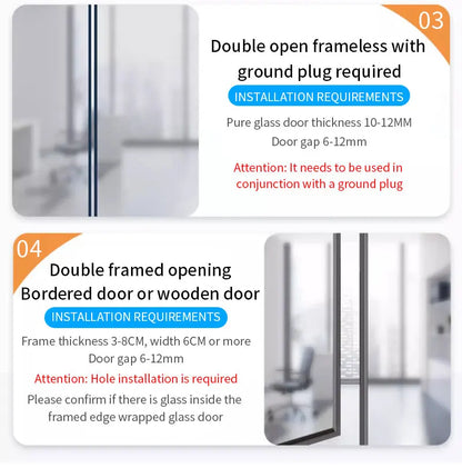 Tuya APP Glass Door Fingerprint Lock Bluetooth Smart Biometric Electronic Office Glass Door Lock 13.56Mhz RFID IC Keyless Unlock