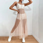 Women's Mesh Transparent Summer Dress Sleeveless Beach Dresses Bikini Cover Up Lightweight Beach Poncho Holiday  Beachwear