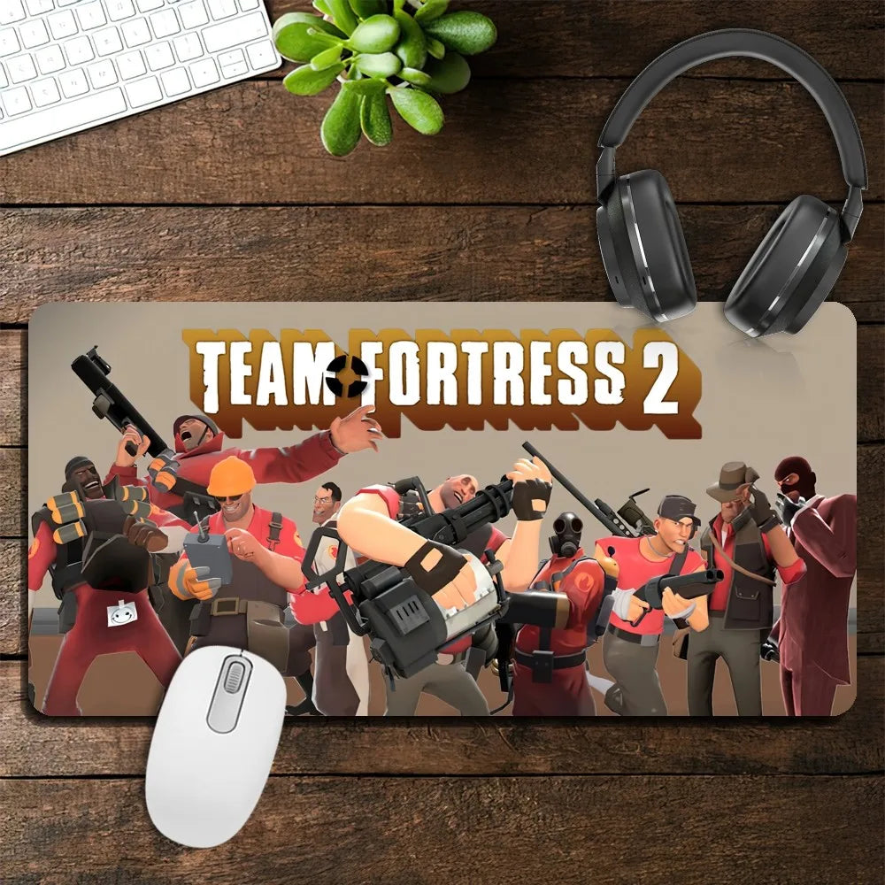 Game T-Team F-Fortress 2 Mousepad Computer Laptop Extended Mouse Mats Large Rubber Keyboards Table Mat Accessories