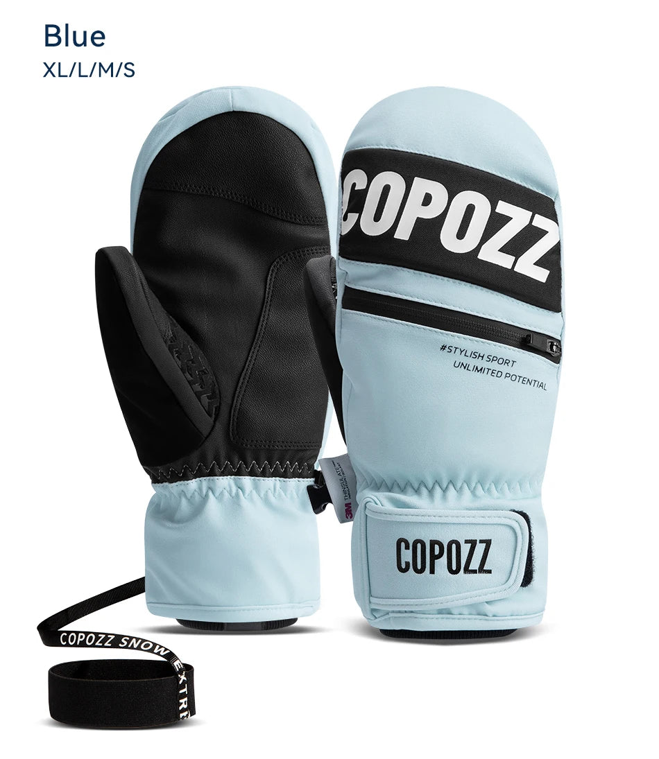 COPOZZ New Upgrade Thicken Ski Gloves Winter Men Women 3M Thinsulate Thermal Snowboard Gloves Waterproof Warm Mittens Ski Gloves