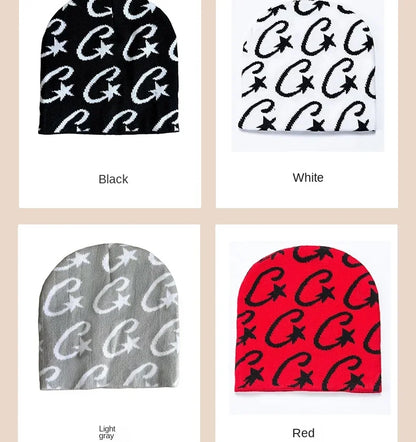 Couple Knitted Caps Hip-hop Trendy Beanie Hat 2024 Letter Jacquard Women Male Winter Hot Girl Warm Knitted Hat Balaclava Beanies