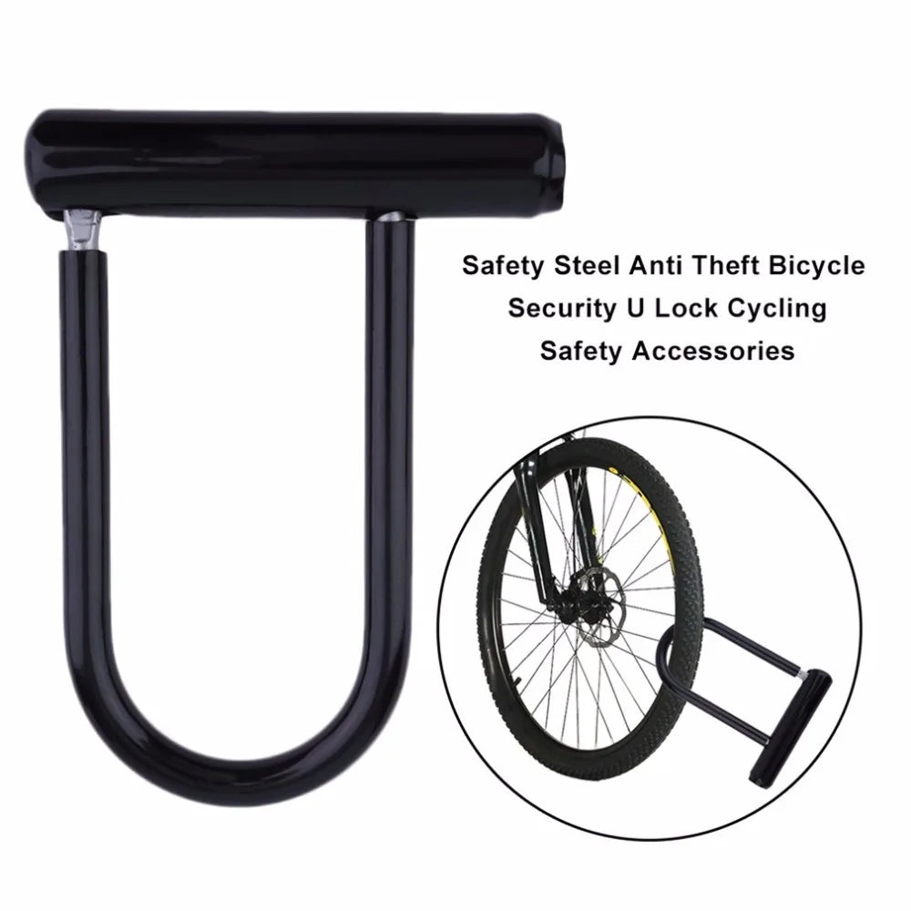 Bicycle U Lock Portables MTB Road Mountain Bike Wheel Lock Steel Anti-theft Safety Motorcycle Scooter Cycling Bicycle Accessorie