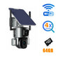 4K 8MP Dual Lens Solar Camera 10X/4X Zoom 4G SIM/WIFI Security Outdoor Camera Humanoid Tracking Color Night Vision Camera Solar