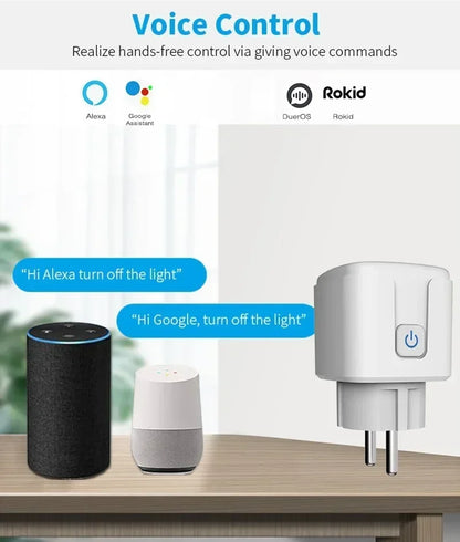 Smart Socket EU 16A/20A Wifi Smart Plug With Power Monitoring Timing Function Tuya APP Remote Control Support Alexa Google Home