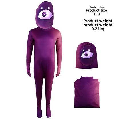 Doors Screech Cosplay Seek Doors Costume Kids Single Eye Mask Suit Jumpsuit Monster Jumbo Horror Scary Halloween Costume Child