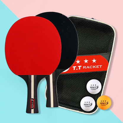 Professional Table Tennis Racket Set with 2 Paddles And 3 Balls - Includes Storage Bag Ping Pong Kit for Sports Enthusiasts