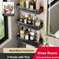 1pc Non-Drill Aluminum Bathroom Storage Rack - Wall-Mounted Corner Shelf for Shampoo, Makeup, and Accessories