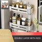 1pc Non-Drill Aluminum Bathroom Storage Rack - Wall-Mounted Corner Shelf for Shampoo, Makeup, and Accessories