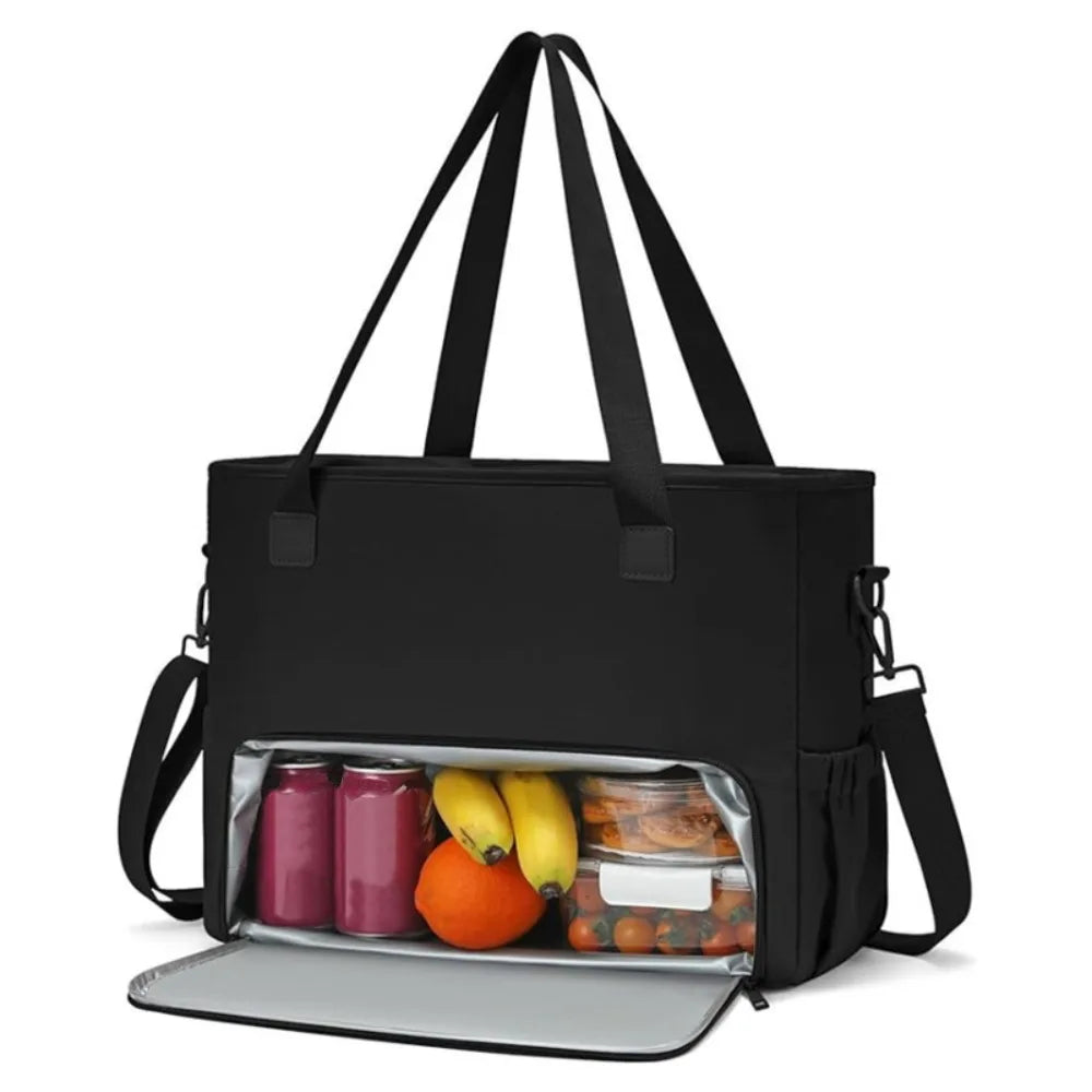 2 in 1 Lunch Tote Bag for Women Insulated Large Capacity 15.6 Inch Laptop Bag Lunch Compartment Computer Handbag Office