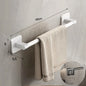 Wall Mounted Towel Holder Slipper Rack Bathroom Storage Rack Holder Without Drilling Bathroom Horizontal Bar Towel Rack