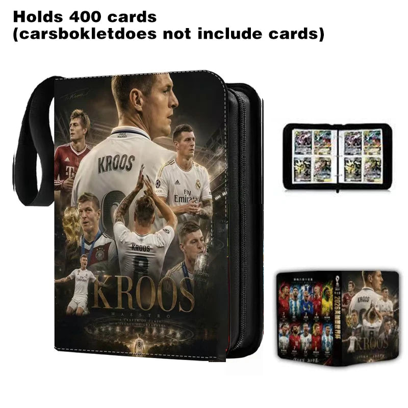 2026 World Cup Football Star Ronaldo Messi Mbappé 400/900pcs Album Book Folder Card Slots Collections Zipper Card Binder Holder