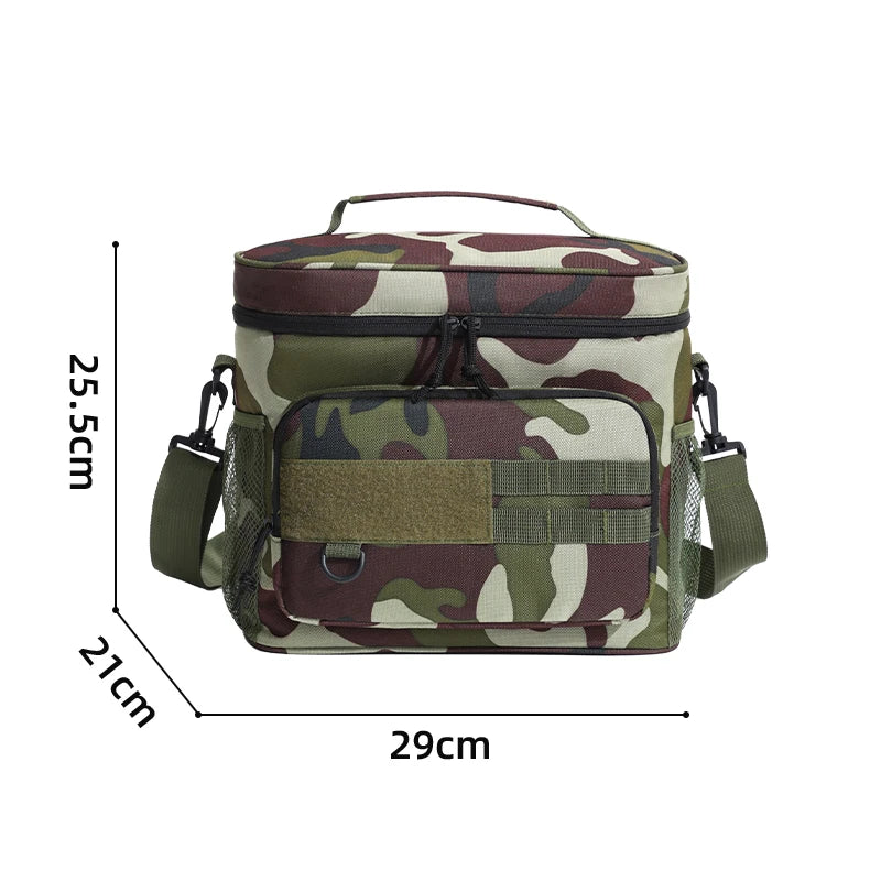 High-Capacity Tactical Thermal Cooler Bag Outdoor Insulated Lunch Box Work Leakproof Insulated Durable Lunch Bag for Men Meal Ca